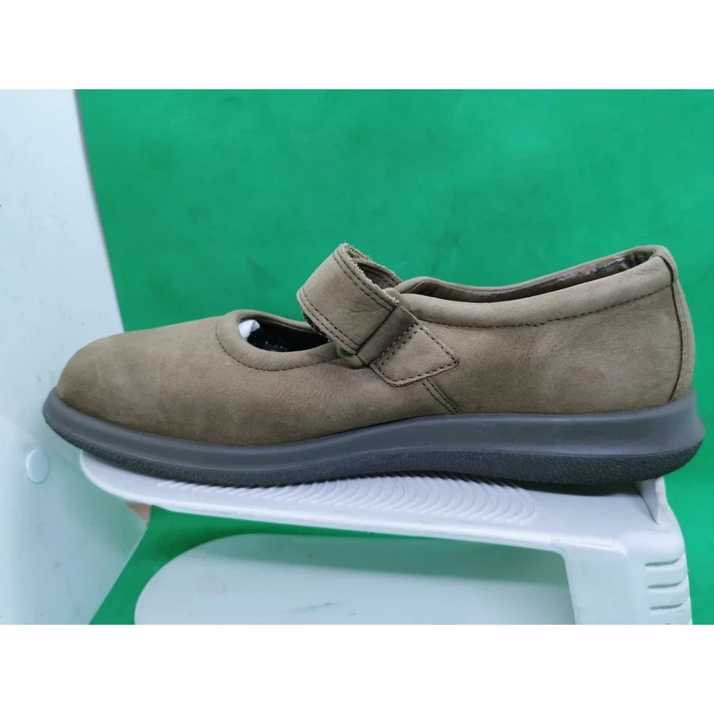 Ecco Soft Women Shoes Mary Jane Suede Brown Hook & Loop Size 40 US 9